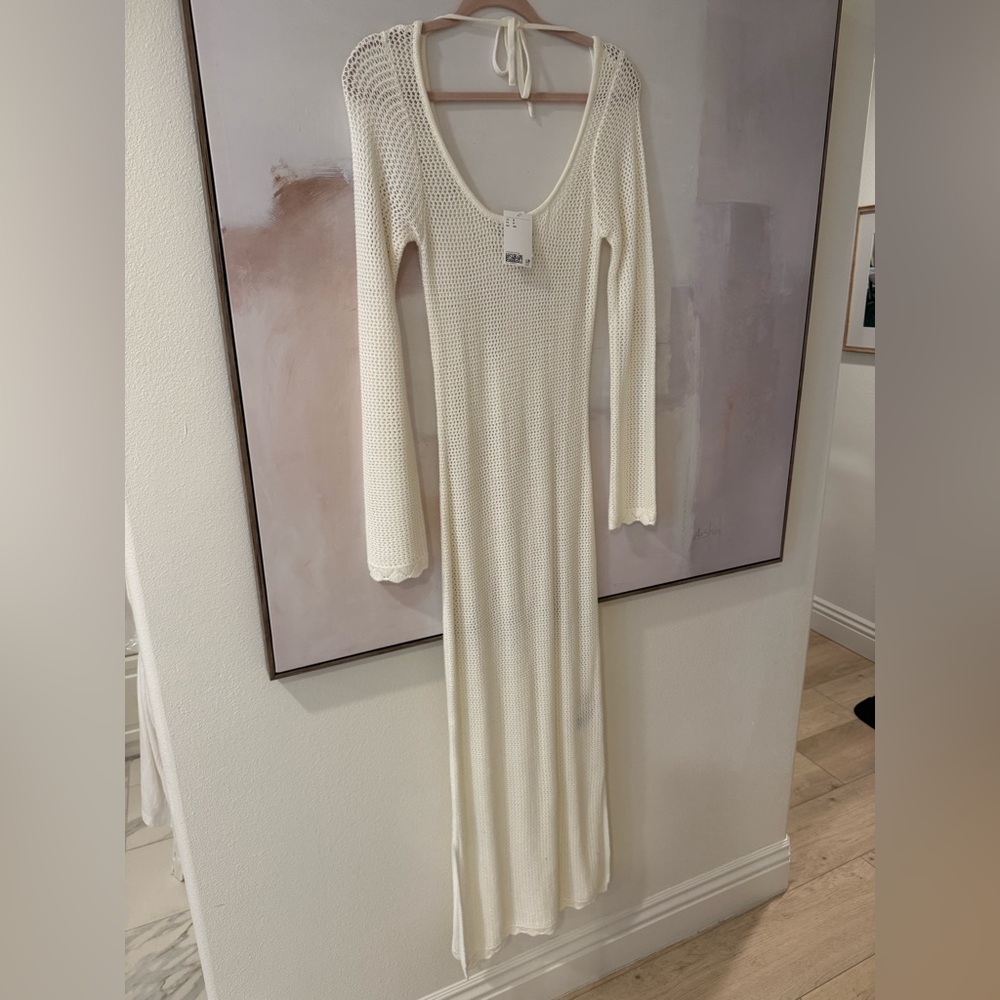 H&M Cream Long Sleeve Knit Dress